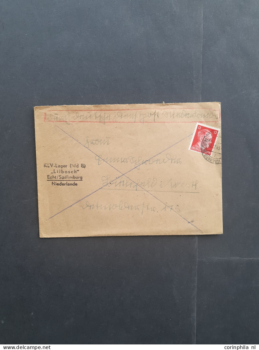 Cover 1940-1945 Deutsche Dienstpost Niederlande (DDPN) poststukken (ca 400 ex.) meest ongefrankeerd en meest geadresseer