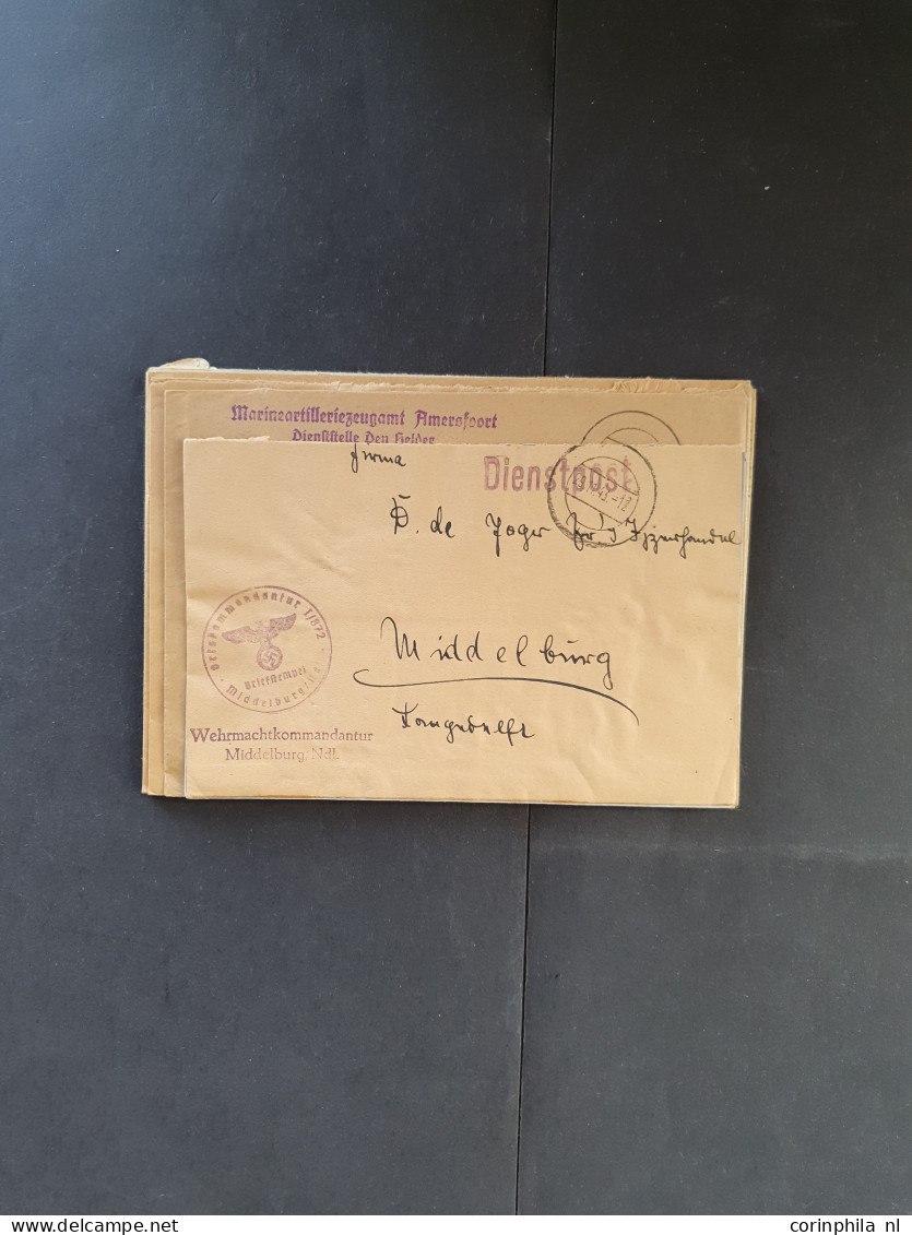 Cover 1940-1945 Deutsche Dienstpost Niederlande (DDPN) poststukken (ca. 550 ex.) alle ongefrankeerd en meest geadresseer