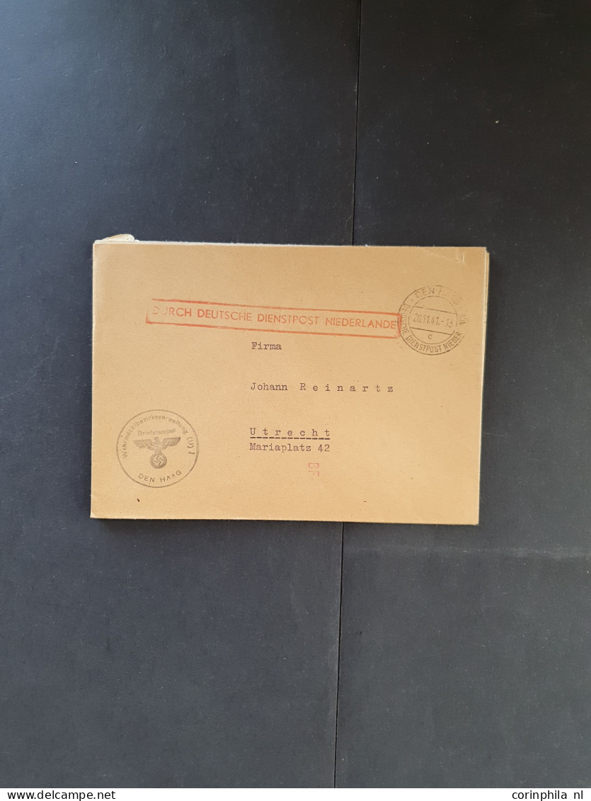 Cover 1940-1945 Deutsche Dienstpost Niederlande (DDPN) poststukken (ca. 550 ex.) alle ongefrankeerd en meest geadresseer