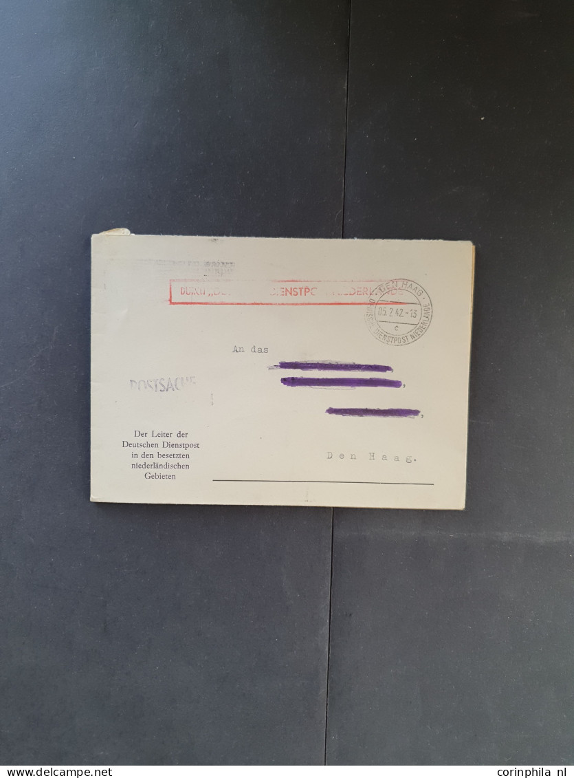 Cover 1940-1945 Deutsche Dienstpost Niederlande (DDPN) poststukken (ca. 550 ex.) alle ongefrankeerd en meest geadresseer