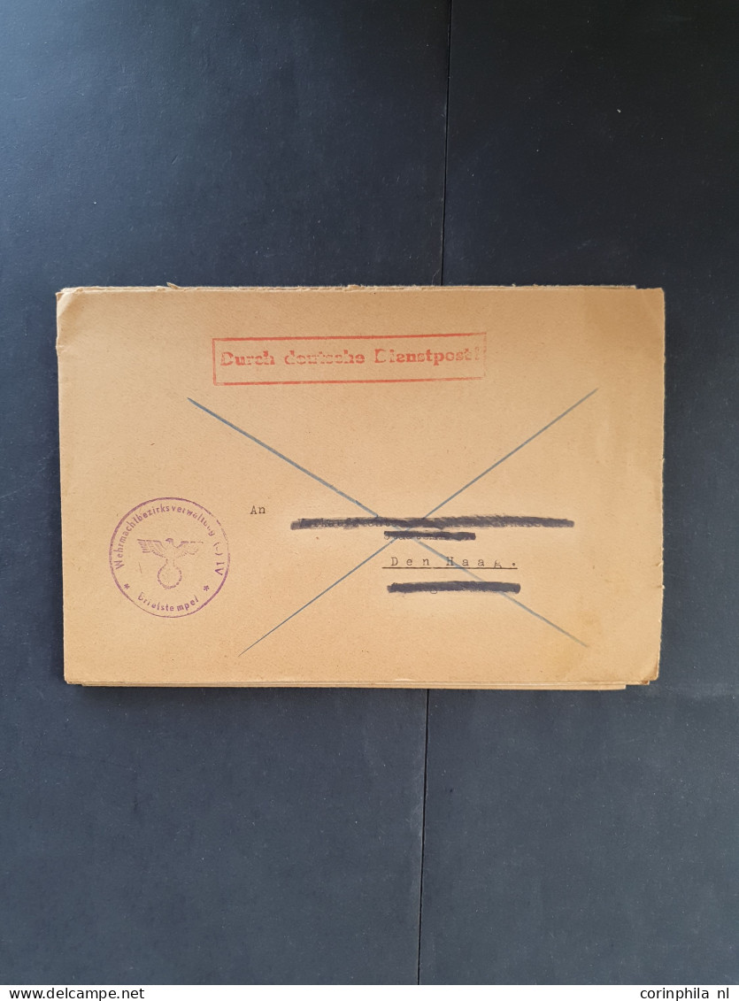 Cover 1940-1945 Deutsche Dienstpost Niederlande (DDPN) poststukken (ca. 550 ex.) alle ongefrankeerd en meest geadresseer