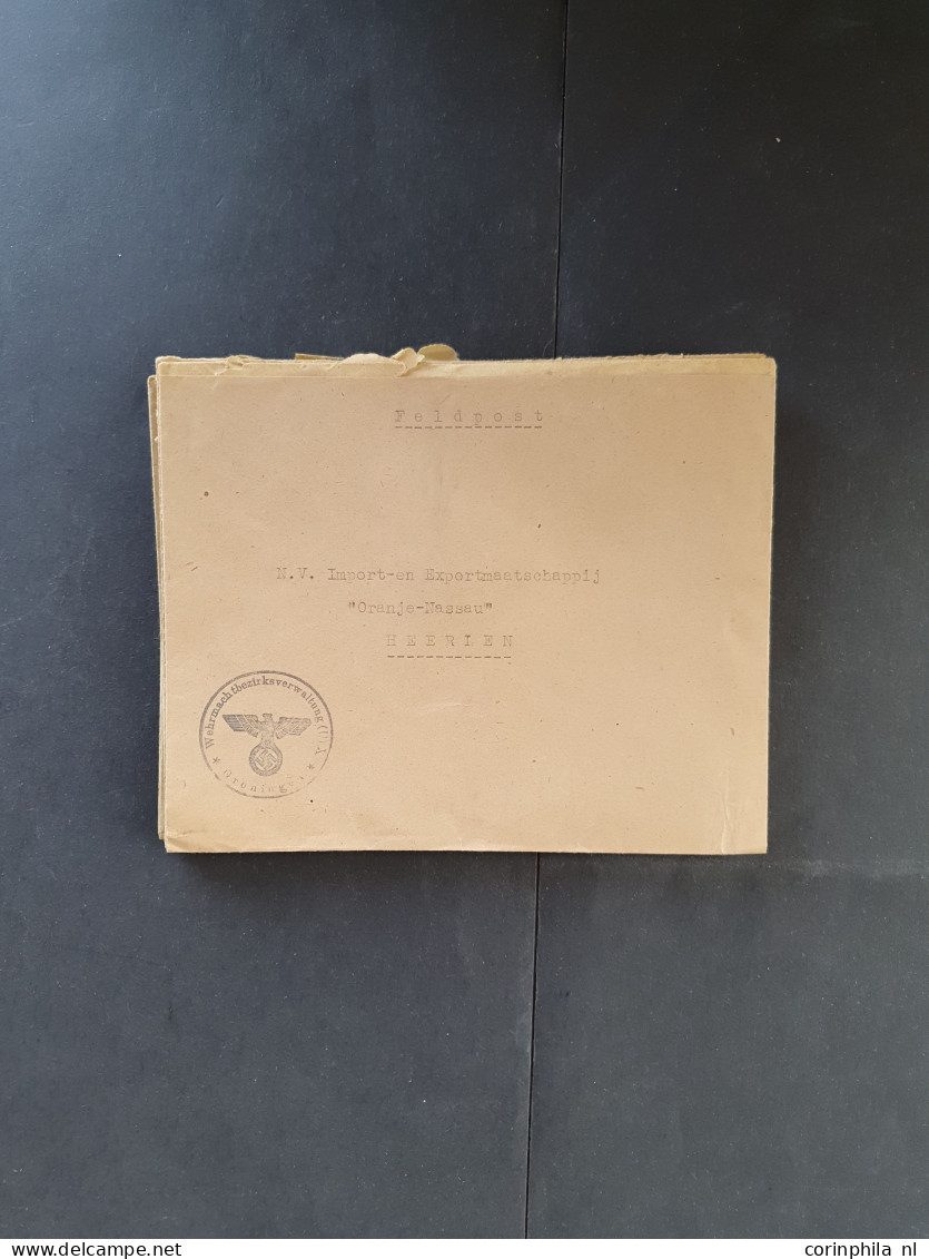 Cover 1940-1945 Deutsche Dienstpost Niederlande (DDPN) poststukken (ca. 550 ex.) alle ongefrankeerd en meest geadresseer