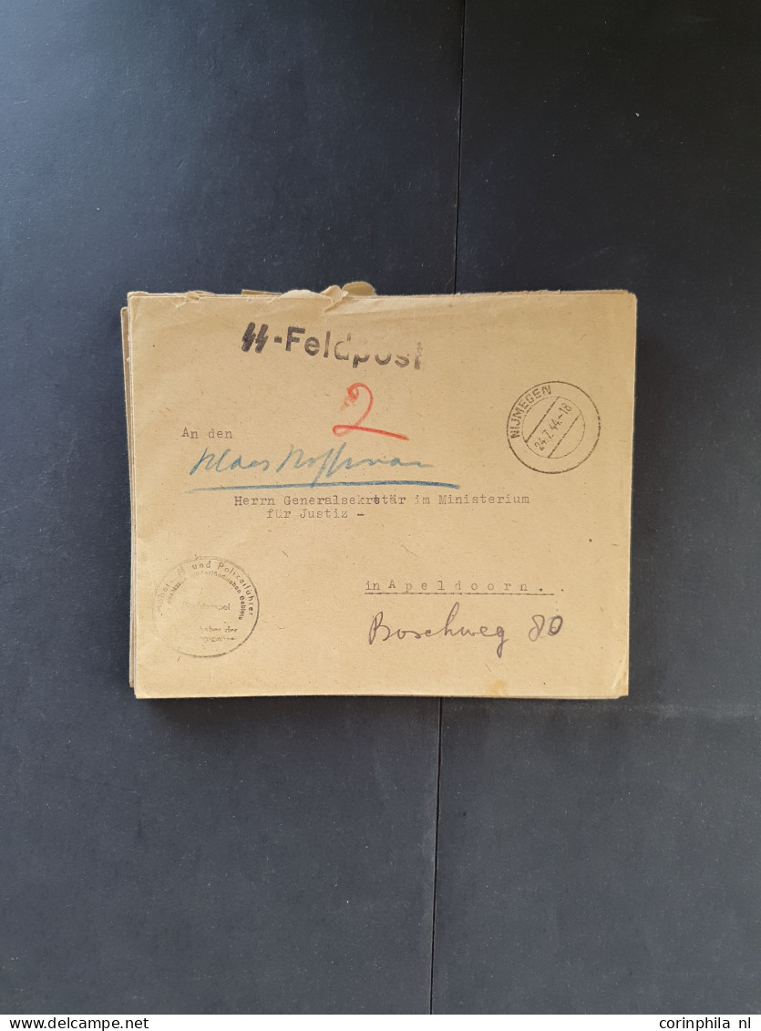 Cover 1940-1945 Deutsche Dienstpost Niederlande (DDPN) poststukken (ca. 550 ex.) alle ongefrankeerd en meest geadresseer