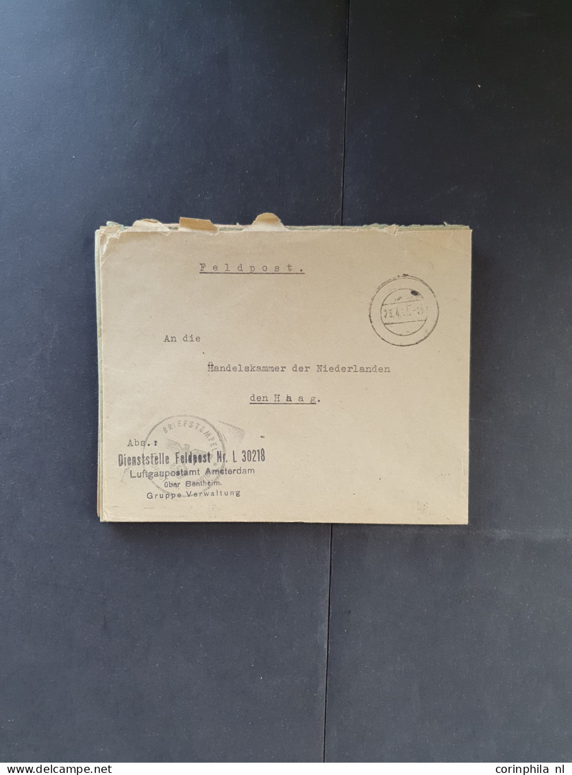 Cover 1940-1945 Deutsche Dienstpost Niederlande (DDPN) poststukken (ca. 550 ex.) alle ongefrankeerd en meest geadresseer