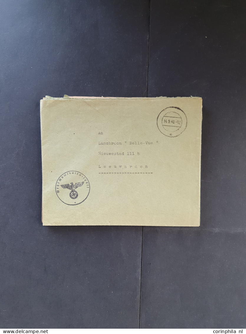 Cover 1940-1945 Deutsche Dienstpost Niederlande (DDPN) poststukken (ca. 550 ex.) alle ongefrankeerd en meest geadresseer