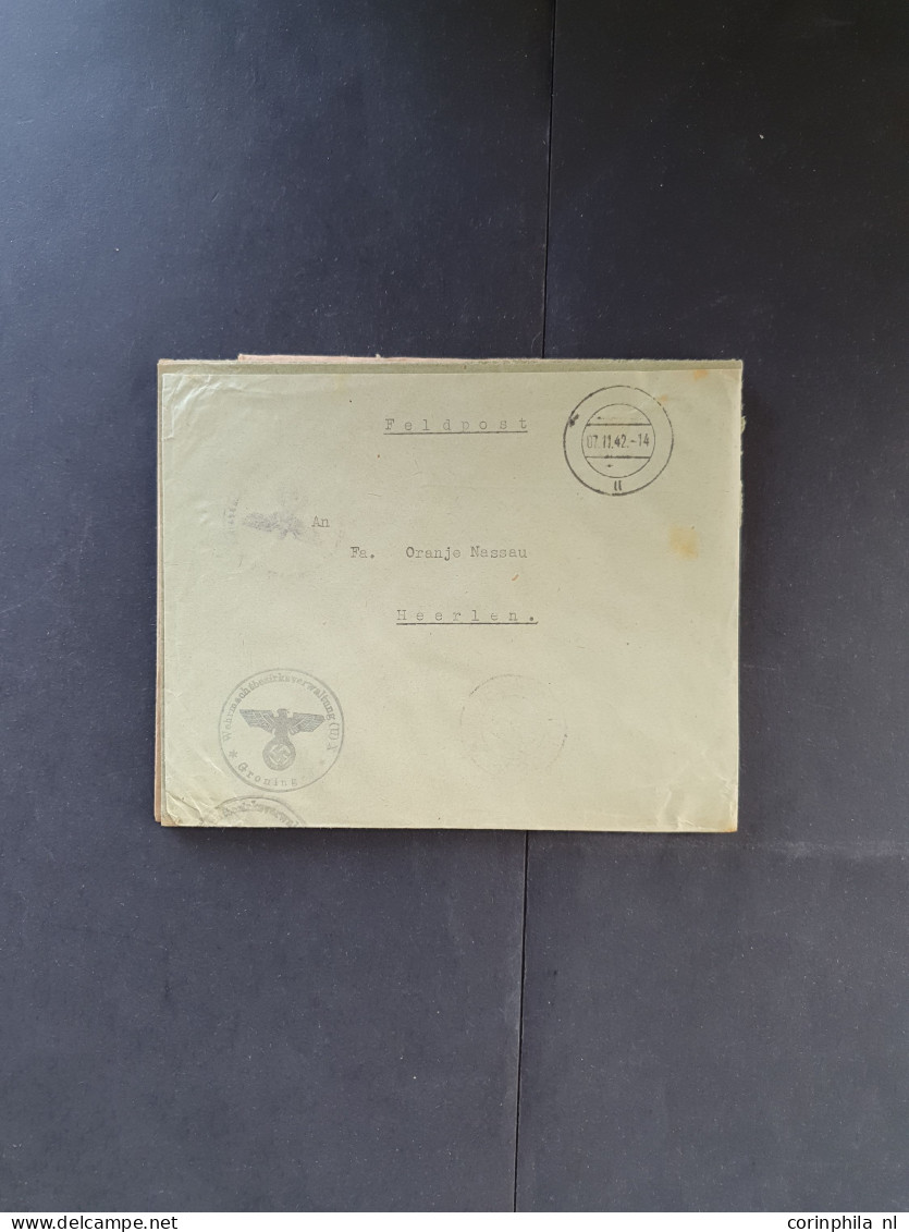 Cover 1940-1945 Deutsche Dienstpost Niederlande (DDPN) poststukken (ca. 550 ex.) alle ongefrankeerd en meest geadresseer