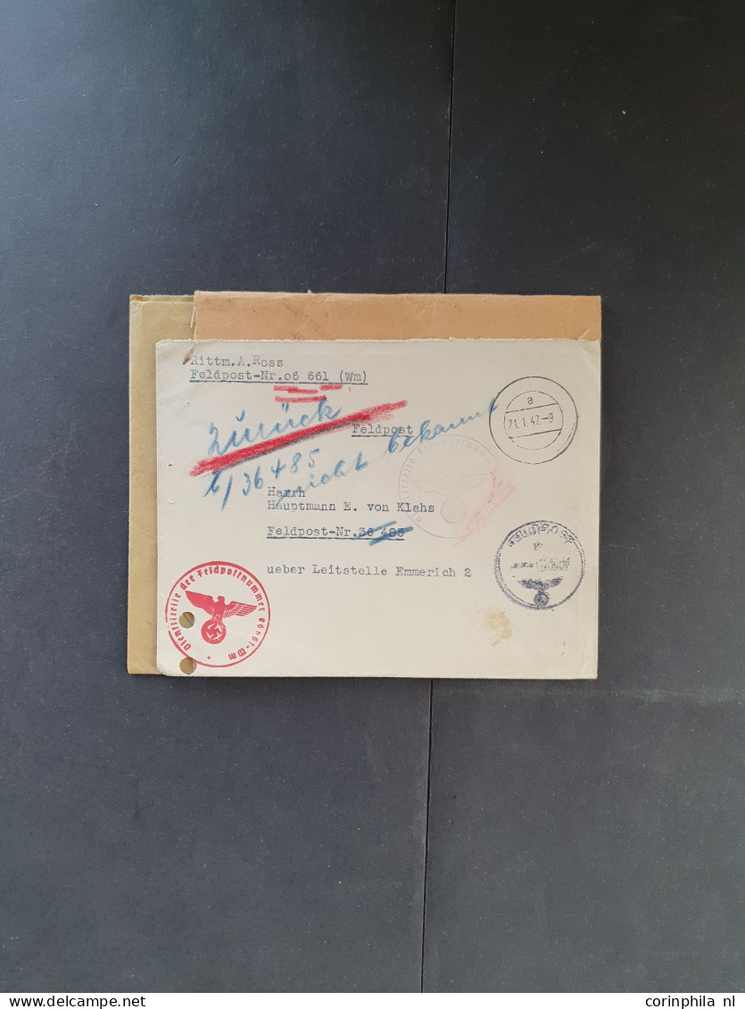 Cover 1940-1945 Deutsche Dienstpost Niederlande (DDPN) poststukken (ca. 550 ex.) alle ongefrankeerd en meest geadresseer