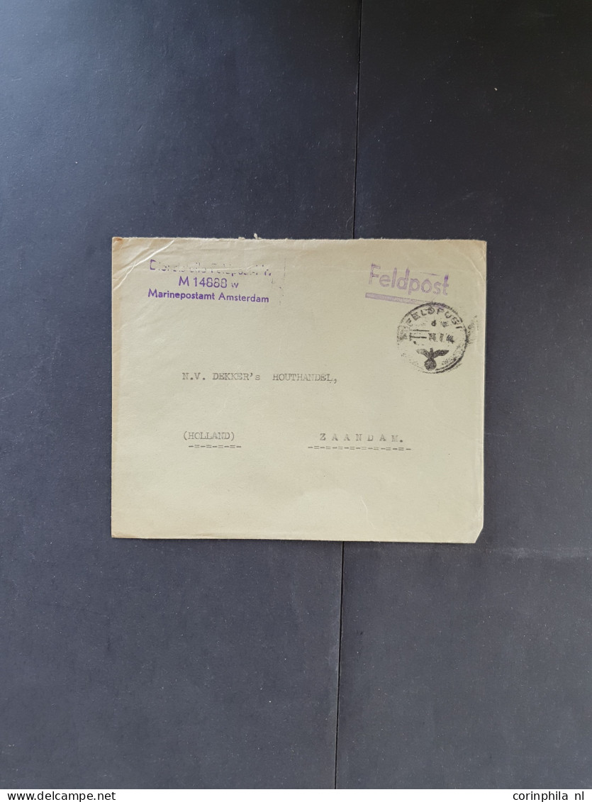 Cover 1940-1945 Deutsche Dienstpost Niederlande (DDPN) poststukken (ca. 550 ex.) alle ongefrankeerd en meest geadresseer