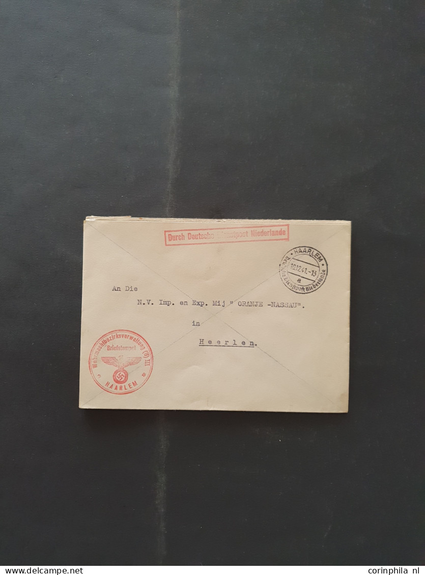 Cover 1940-1945 Deutsche Dienstpost Niederlande (DDPN) poststukken (ca. 400 ex.) alle ongefrankeerd en meest geadresseer