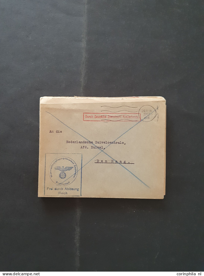 Cover 1940-1945 Deutsche Dienstpost Niederlande (DDPN) poststukken (ca. 400 ex.) alle ongefrankeerd en meest geadresseer