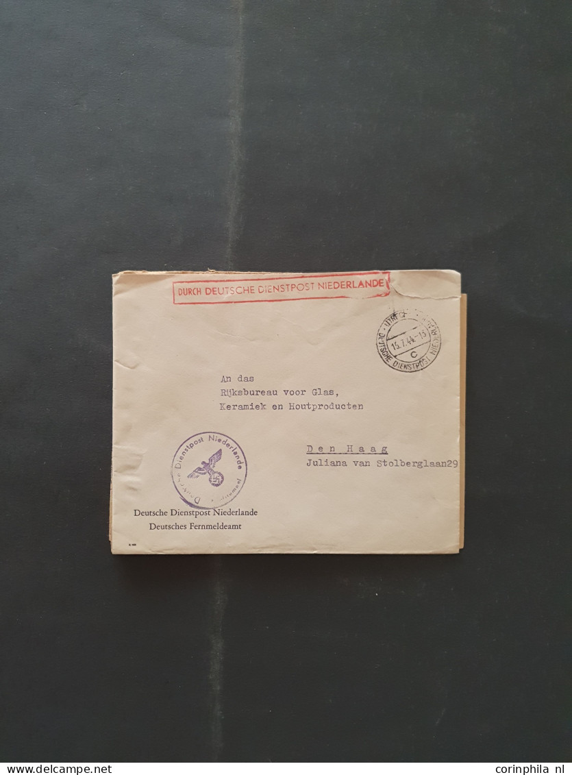 Cover 1940-1945 Deutsche Dienstpost Niederlande (DDPN) poststukken (ca. 400 ex.) alle ongefrankeerd en meest geadresseer