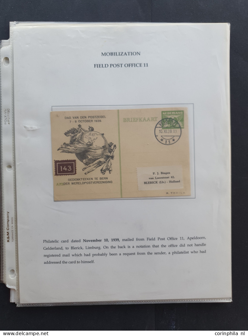 Cover 1940-1945, Veldpost (19 Poststukken) W.b. Enkele Mobilisatiestukken 1940 En 9 Brieven April T/m November 1945 Die  - Collections