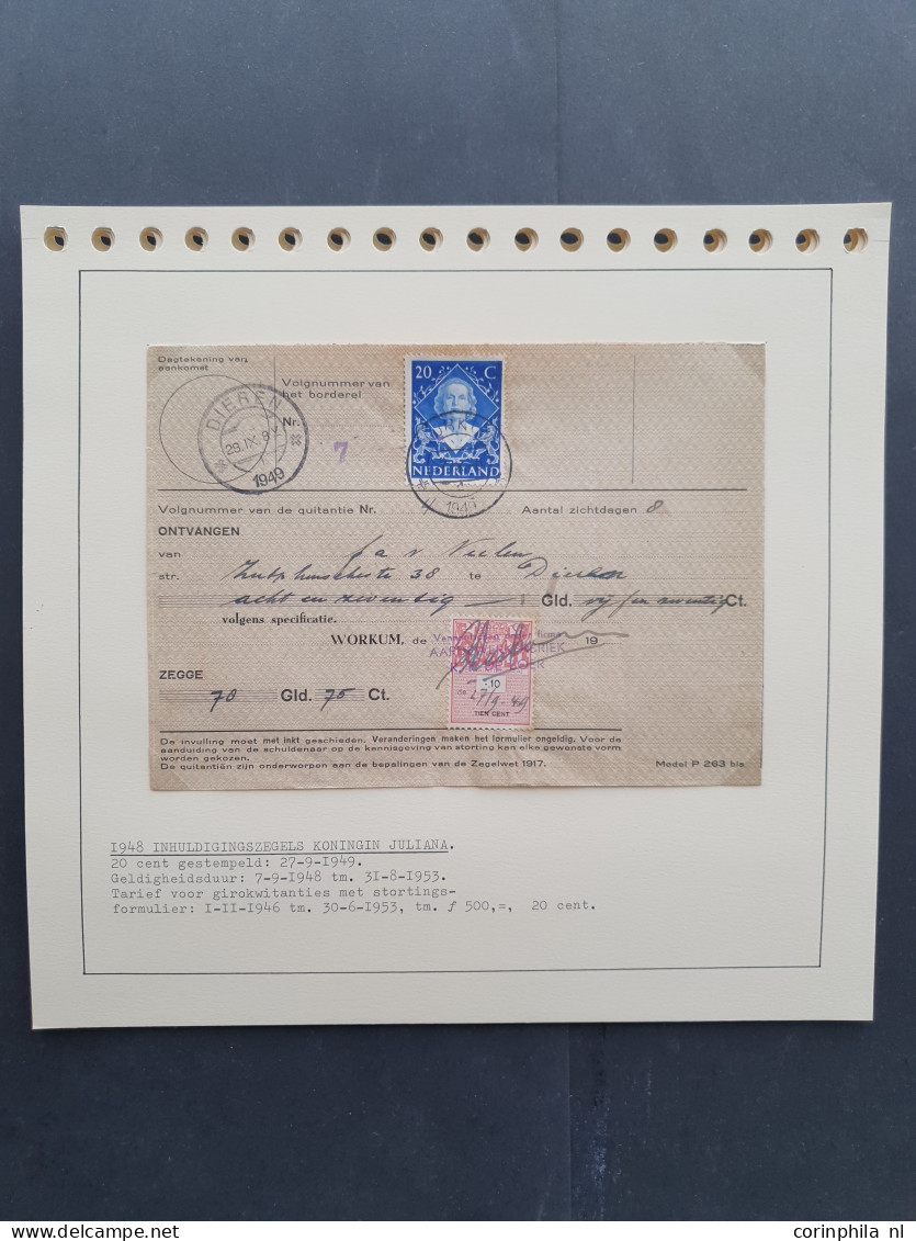 Cover 1945-1948 uitgebreide collectie enkelfrankeringen (ca. 100 stuks) w.b. gedrukte stukken, luchtrecht, militair tari