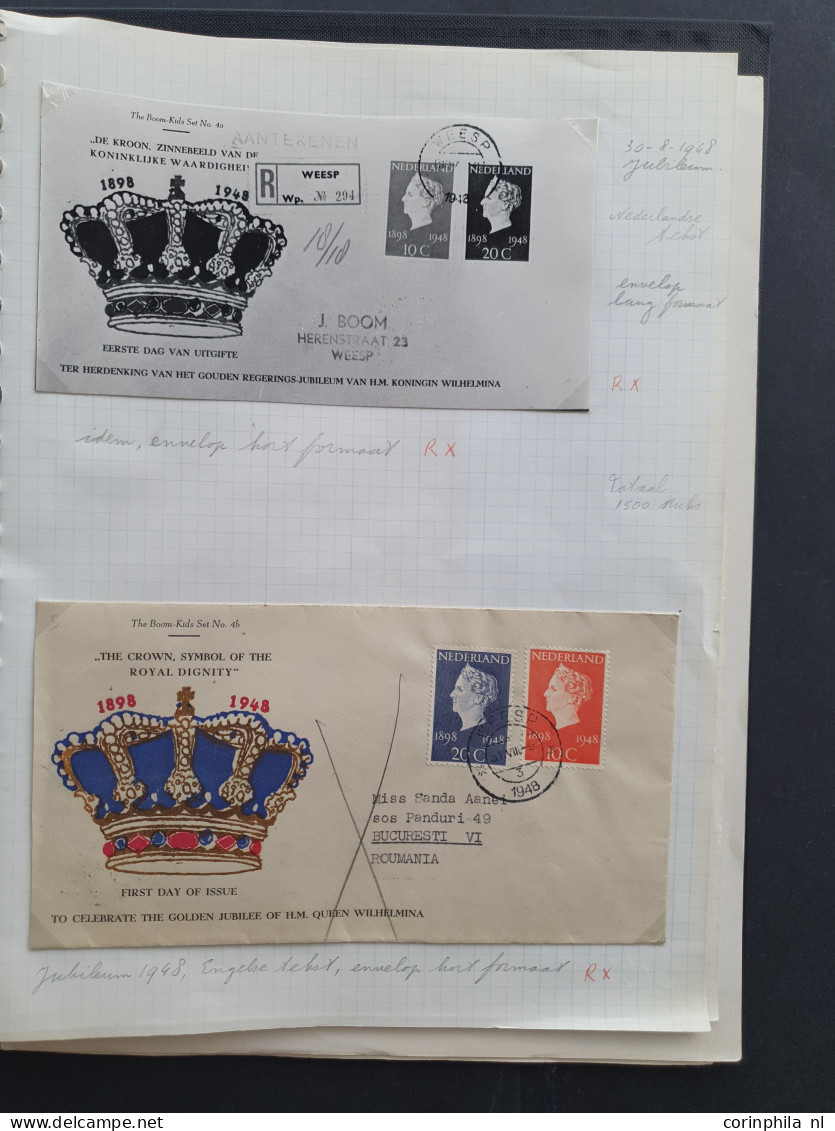 Cover 1946-1969 fdc's 7 betere ex. waarbij 469-473 op Sluis envelop (cat. 400) 612-616 met 1e dagstempel World Veterans 