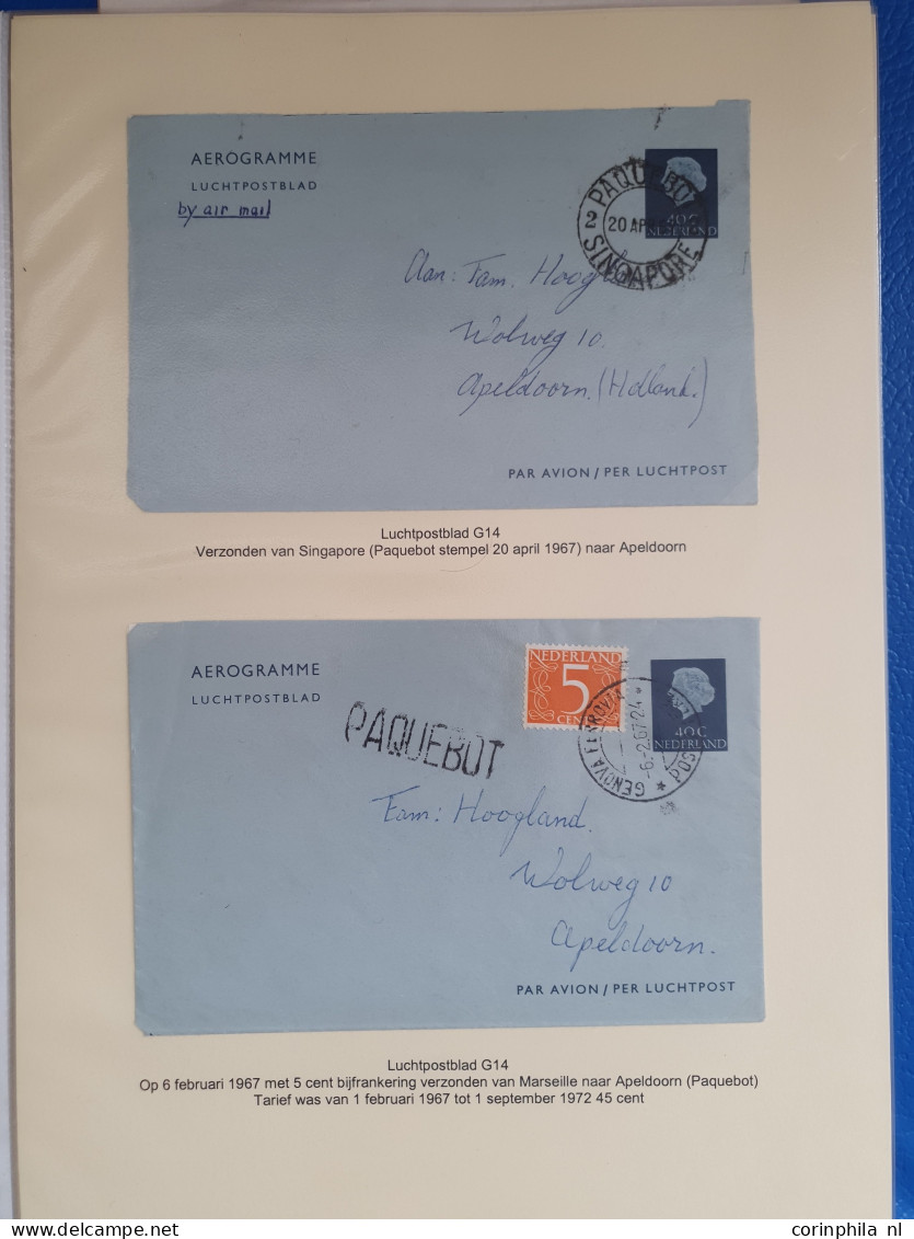 Cover 1947-2001 gespecialiseerde collectie luchtpostbladen (postwaardestukken), ca. 200 ex. zowel gebruikt en ongebruikt