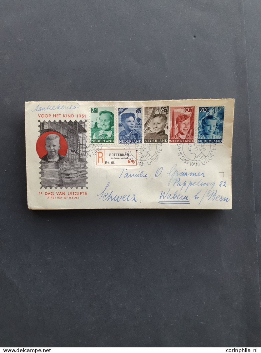 Cover 1950-1960, Betere Fdc's Engros Vanaf E3 W.b. Veel Naar Het Buitenland Verzonden In Schoenendoos - Colecciones Completas