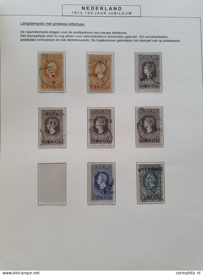 1913-1937, Emissie 1913 Stempels, Ca. 70 Ex. Met O.a. Kleinrond-, Grootrond-, Langebalk-, Drukwerkrol- En Langstempels I - Collections