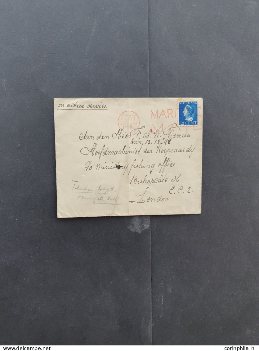 Cover 1937-1948, 10 Poststukken W.b. 2 Stukken Ontwaard Door Rood Maritime Mail, Verbinding Verbroken Retour Afzender Op - Colecciones Completas