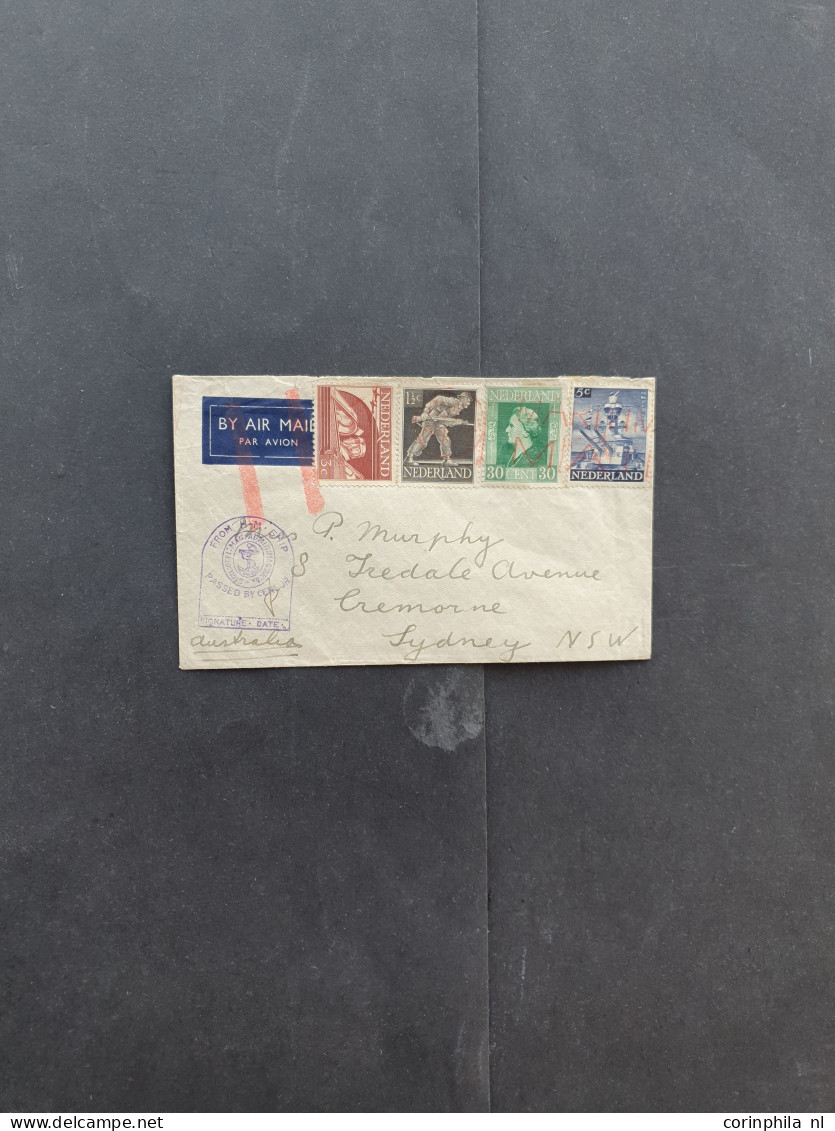 Cover 1937-1948, 10 Poststukken W.b. 2 Stukken Ontwaard Door Rood Maritime Mail, Verbinding Verbroken Retour Afzender Op - Colecciones Completas