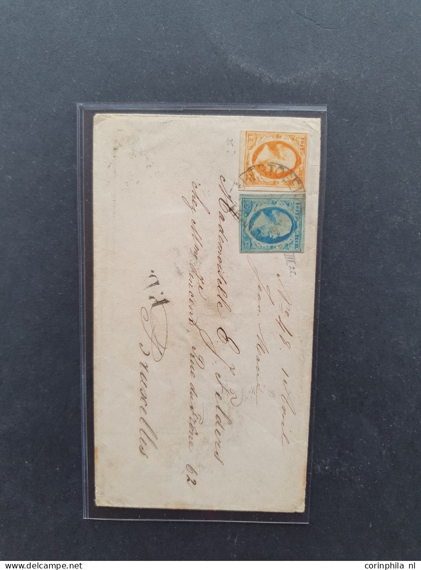 Cover 1852-1864, Emissie 1852, 5 Poststukken W.b. 1 Ex. Met Dokkum A Op De 15 Cent Uit Het Thorbecke Archief. - Colecciones Completas