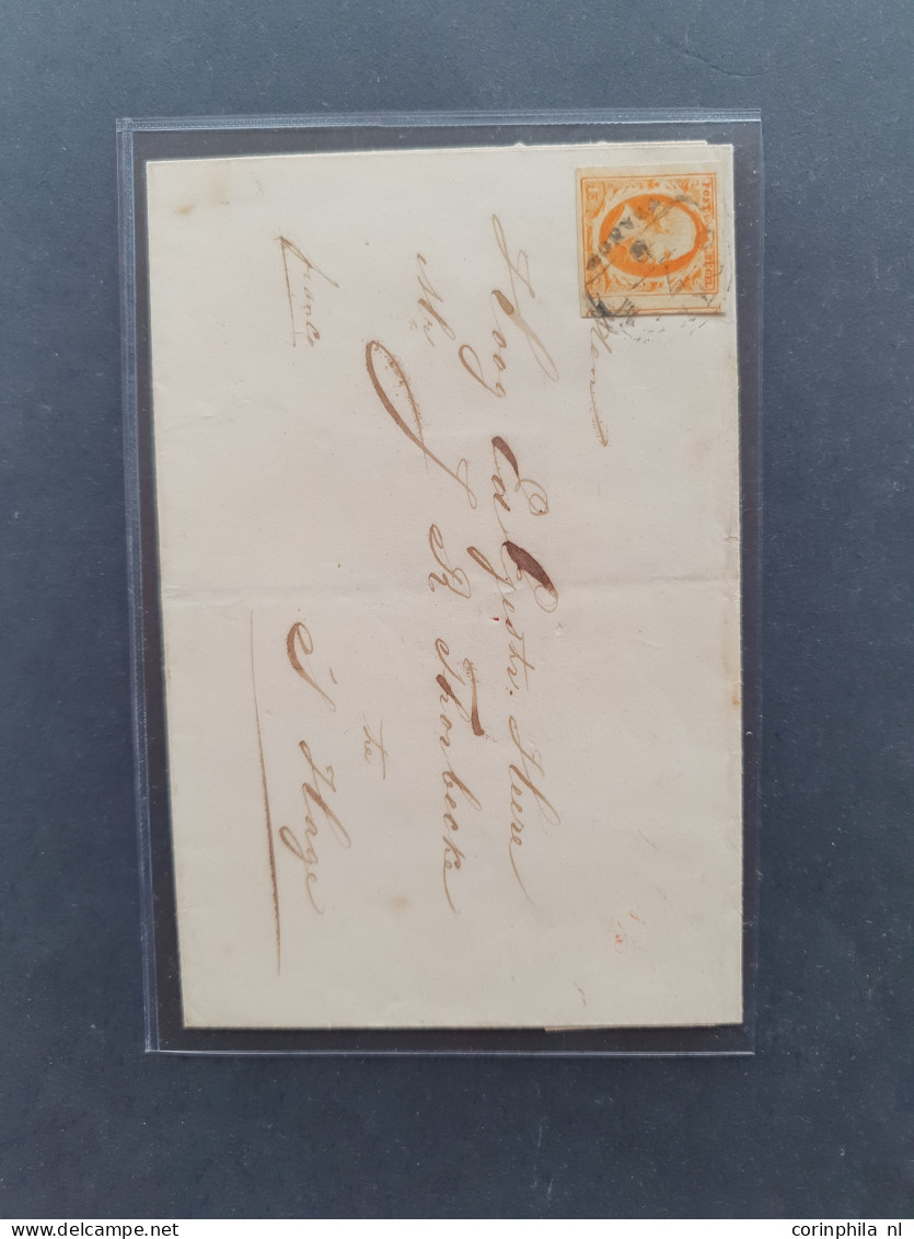 Cover 1852-1864, Emissie 1852, 5 Poststukken W.b. 1 Ex. Met Dokkum A Op De 15 Cent Uit Het Thorbecke Archief. - Colecciones Completas