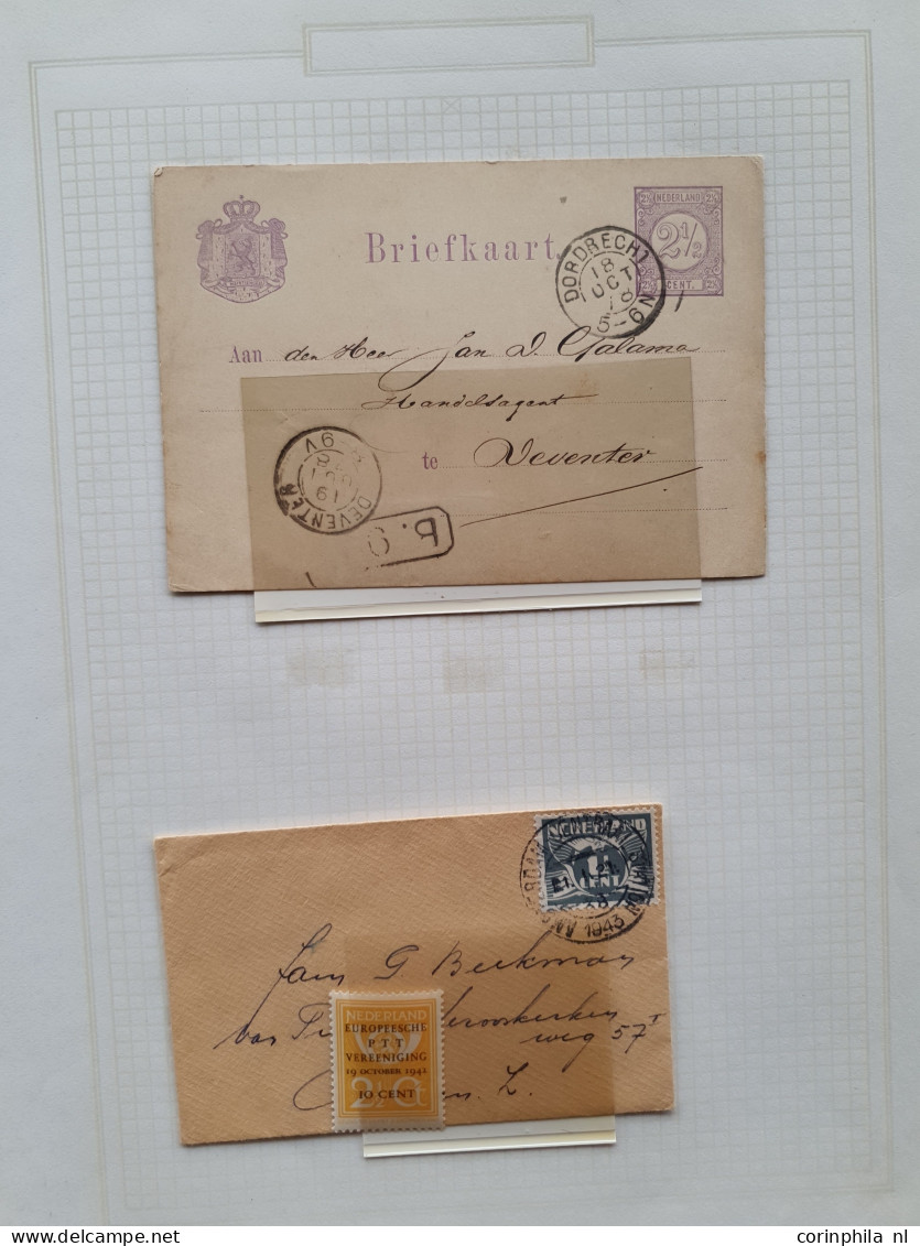 1852-1926, Gespecialiseerde Gestempelde Collectie Met Tevens Iets Poststukken (o.a. Voorfilatelie) In Deels Gemengde Kwa - Collections