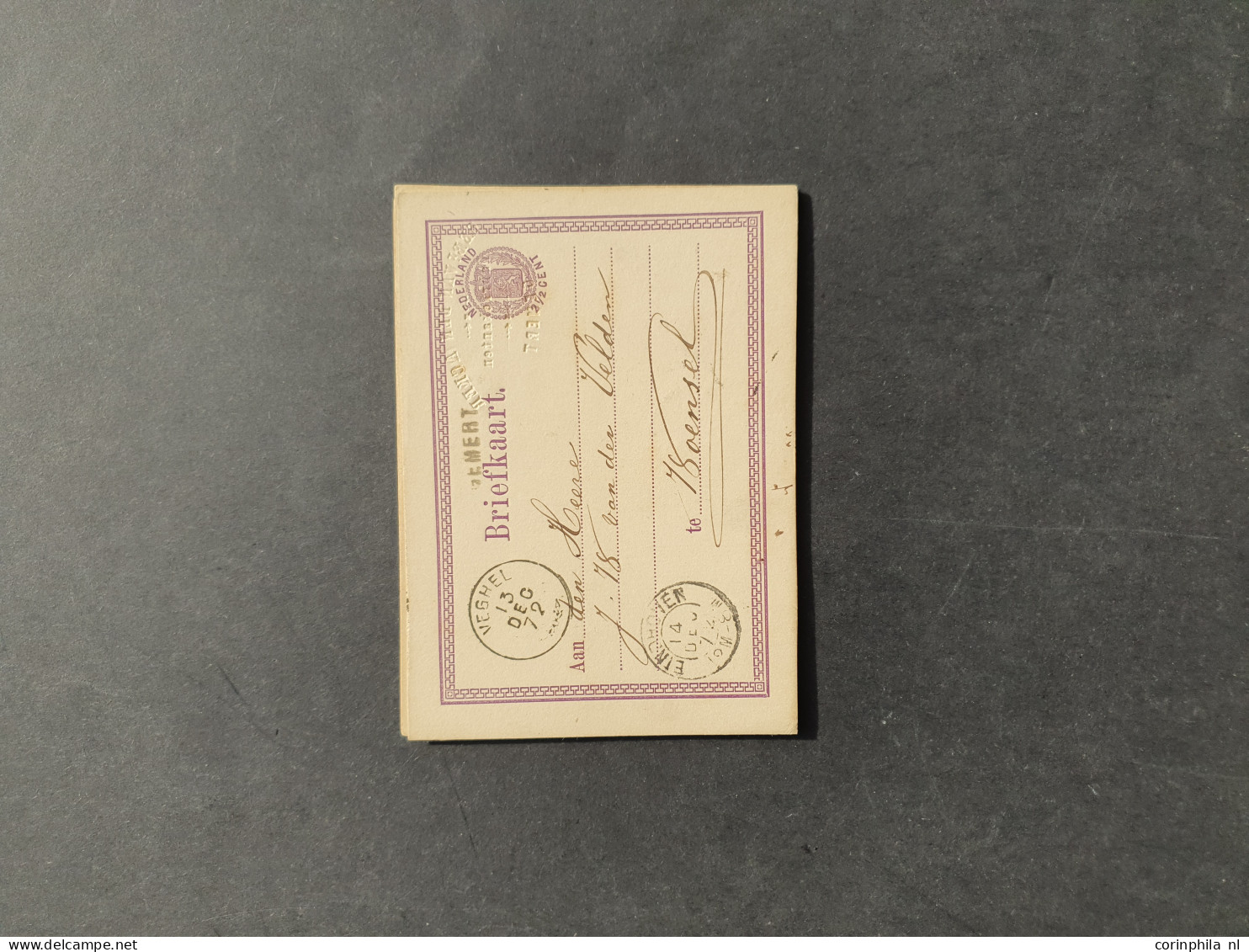 Cover 1871-1945ca. postwaardestukken, briefkaarten met adres afzender in reliëf (ca. 100 ex.) alle gebruikt w.b. reliëf 