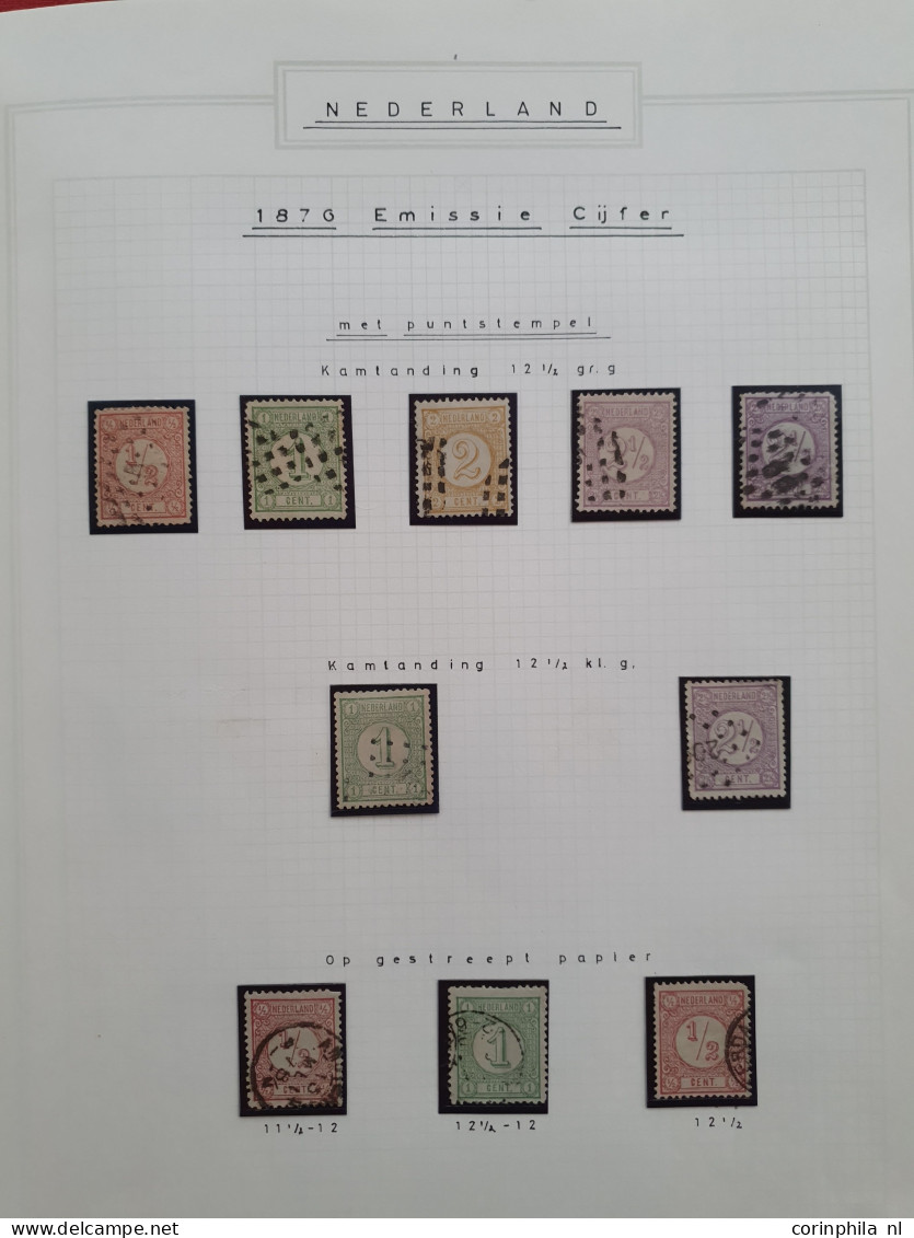 1876-1899, Emissie Cijfer 1876, Gespecialiseerde Gestempelde Verzameling Met Plaatfouten, Tandingen, Grotere Eenheden Et - Colecciones Completas