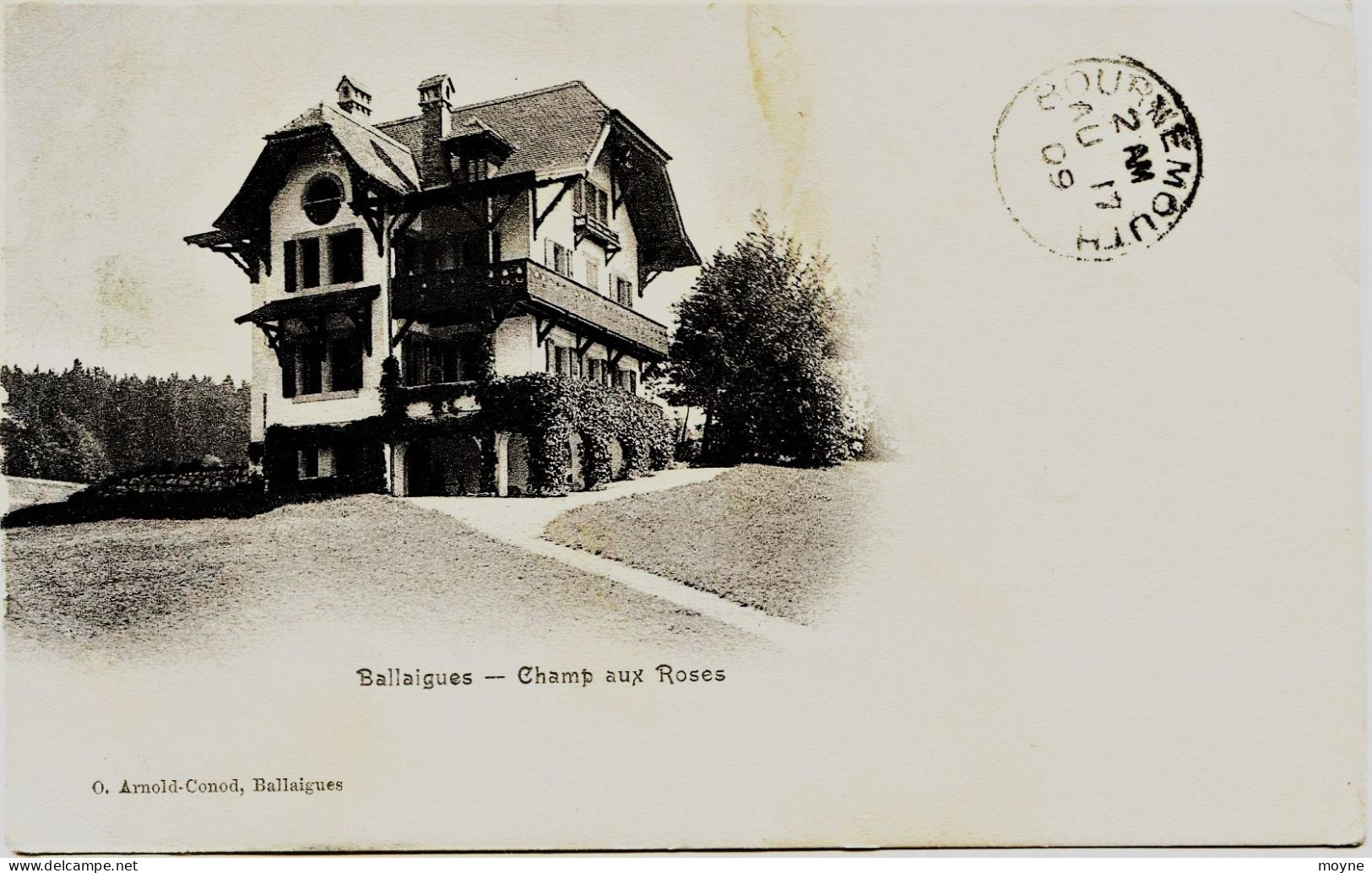 4051 - Suisse - BALLAIGUES  :  Maison  Champ Aux Roses  En 1909    CIRCULEE 1909 - Ballaigues