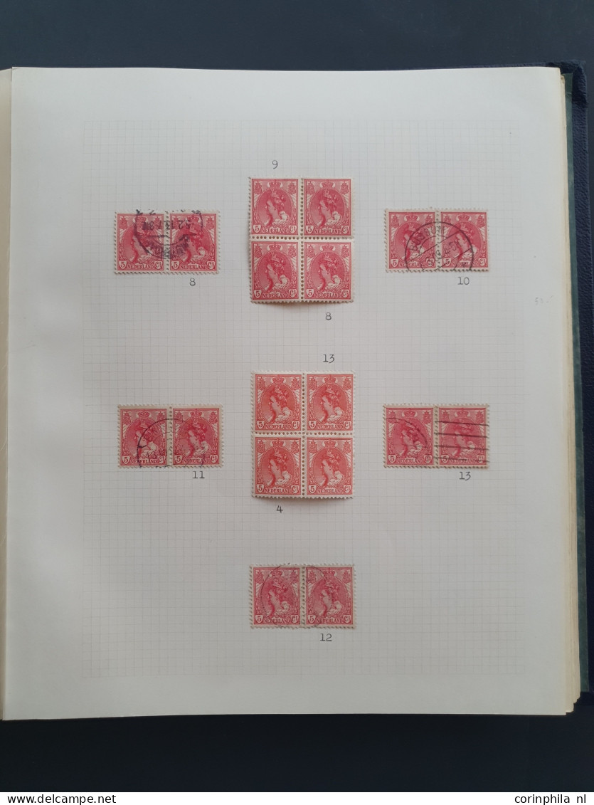 1899-1921, Collectie Plaatfouten Op Diverse Waarden Emissie Bontkraag, Meest Gestempeld, Keurig Opgezet In Blanco Album - Sammlungen