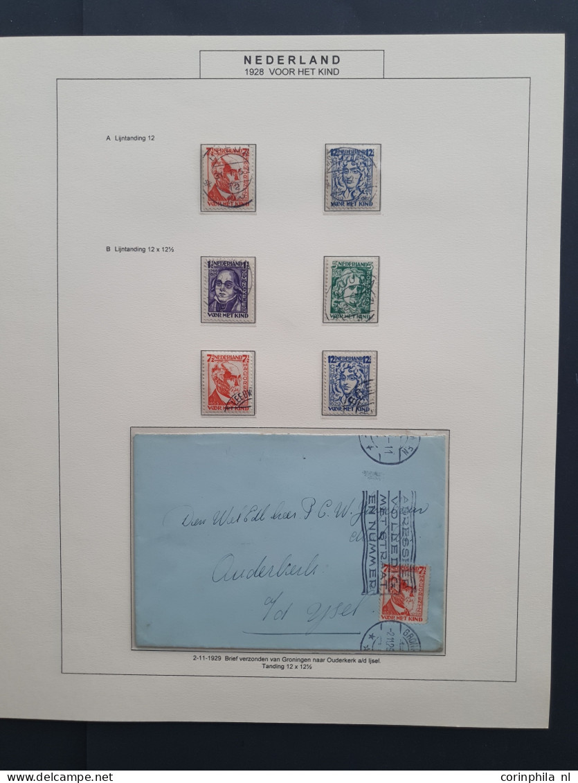 1899-1936, collectie gestempeld en */** w.b. nr. 61c (stempel oncontroleerbaar) op bladen in map