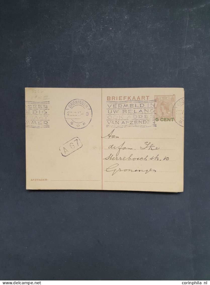 Cover 1916-1950c. Briefkaarten Alle Met Opdrukken Zowel Ongebruikt Als Gebruikt Inclusief Doubletten Met Beter Materiaal - Colecciones Completas