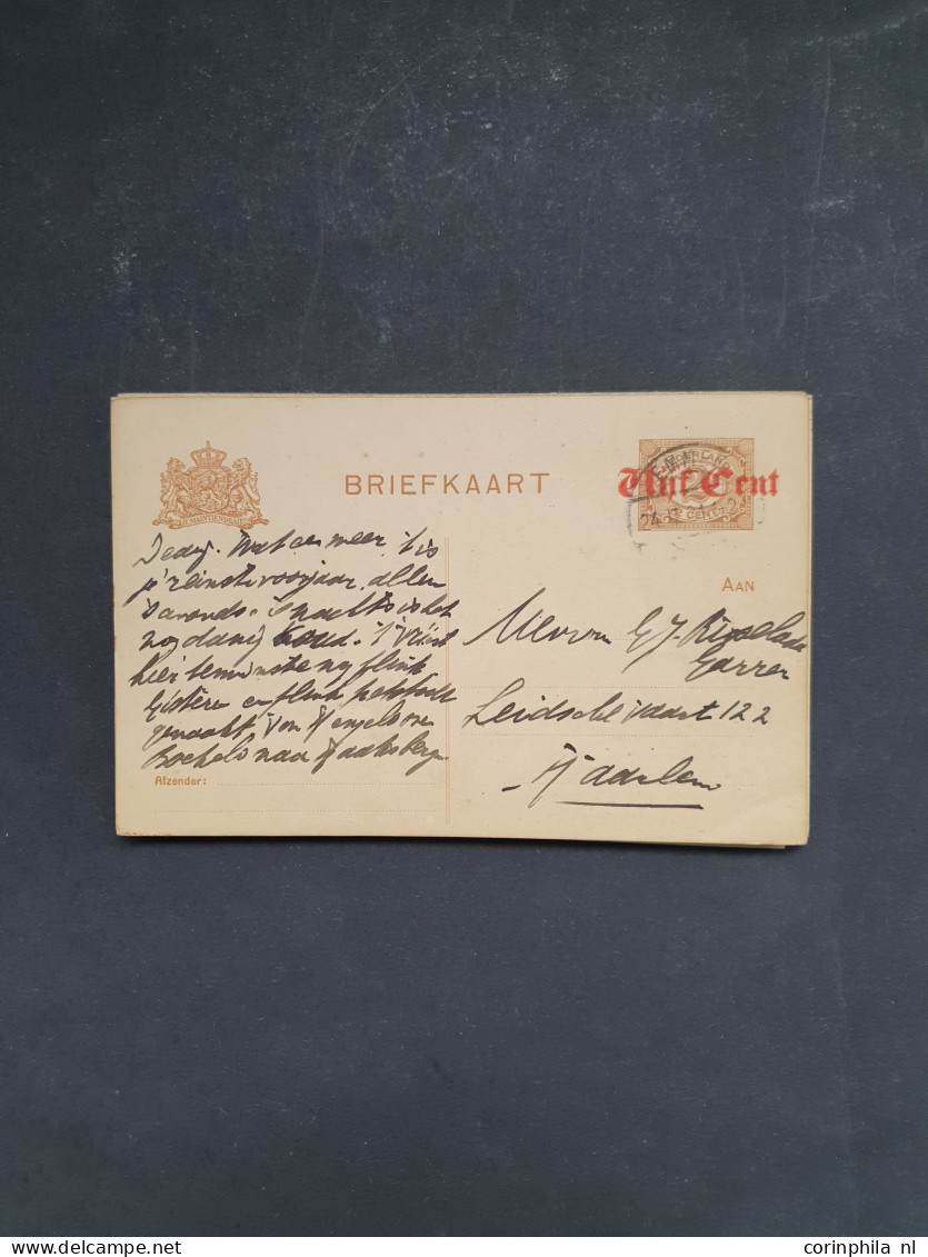 Cover 1916-1950c. Briefkaarten Alle Met Opdrukken Zowel Ongebruikt Als Gebruikt Inclusief Doubletten Met Beter Materiaal - Collections