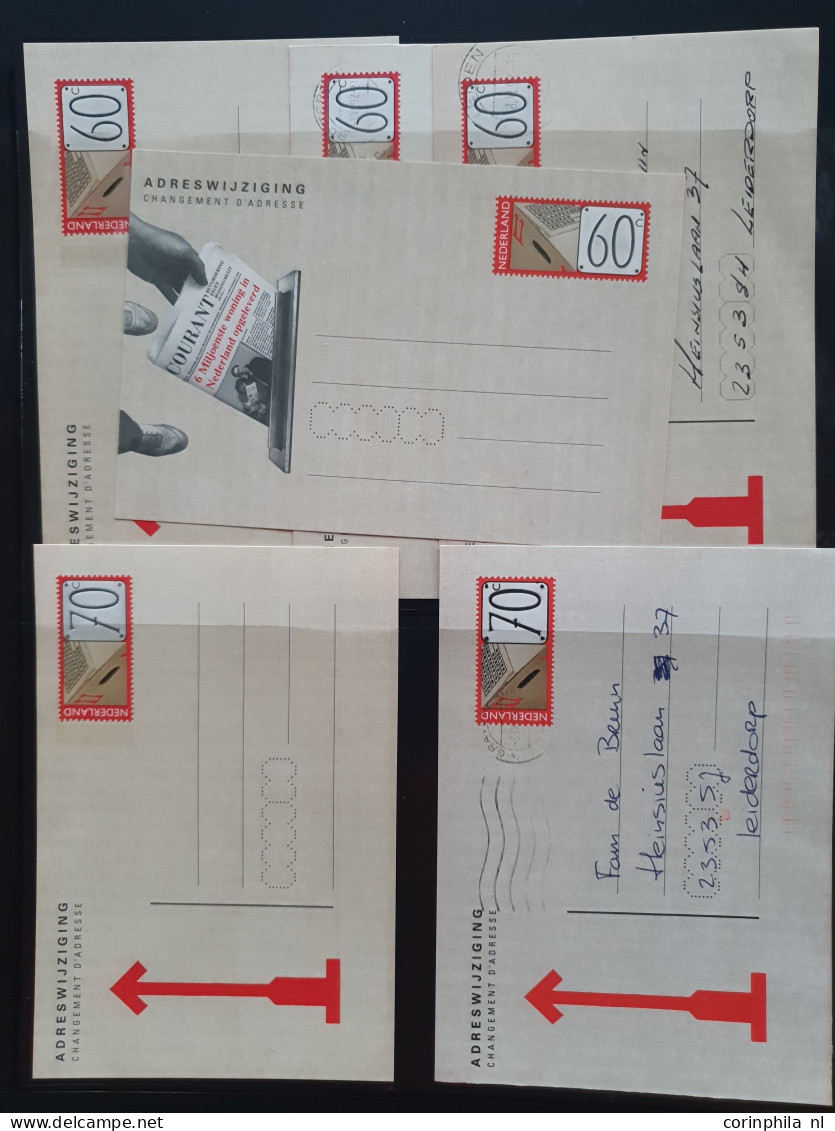Cover 1919-2010 collecties verhuiskaarten gebruikt en ongebruikt (ruim 400 ex.)  w.b. iets betere ex., bijgefrankeerd, k