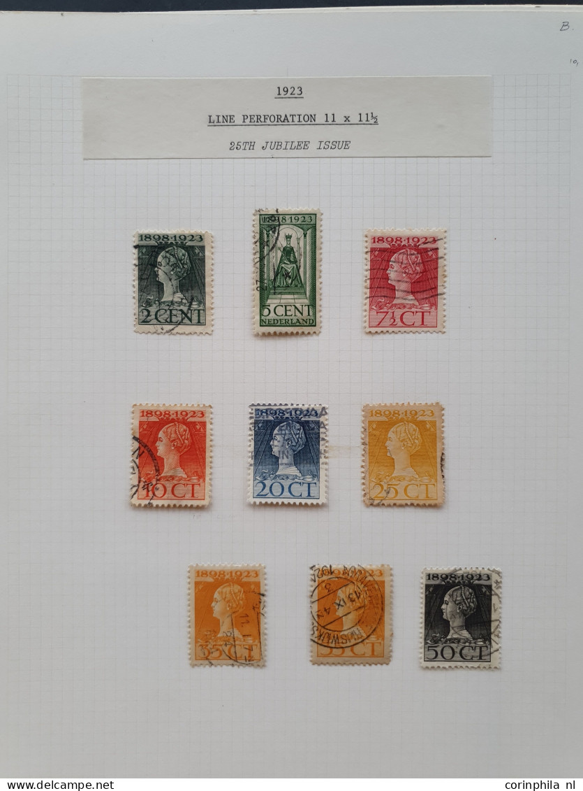 1923-1923, Jubileum 1923, Gebruikte Tandingcollectie W.b. Nr. 131 In Paar Op Albumbladen In Map - Colecciones Completas