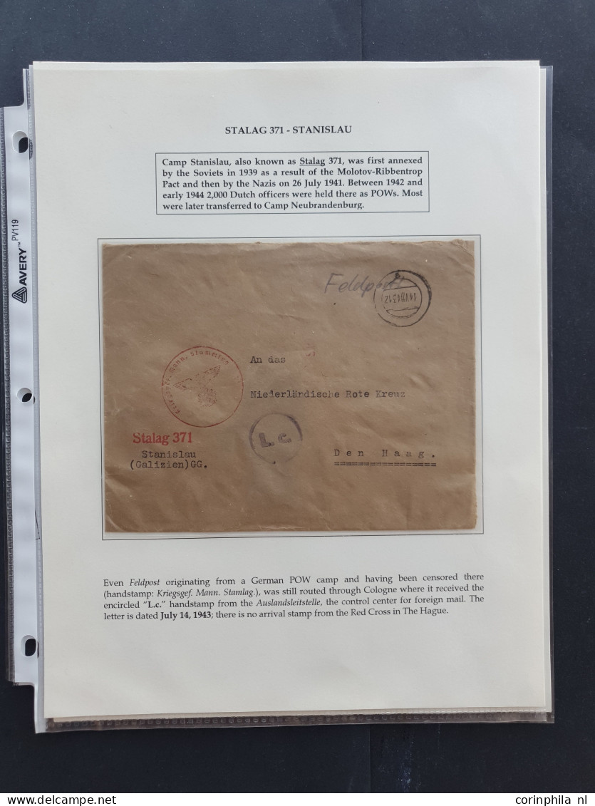 Cover 1941-1944 WWII, Stalag, 5 letters from different camps including IID (with au service du maréchal), all to the Net