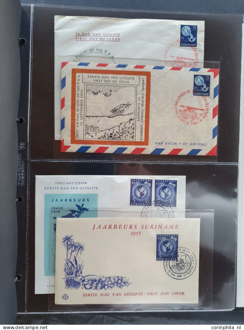 Cover 1941-1961 collectie fdc's met beter materiaal w.b. Nederland Inhuldigingszegels Koningin Juliana 10 en 20 cent op 