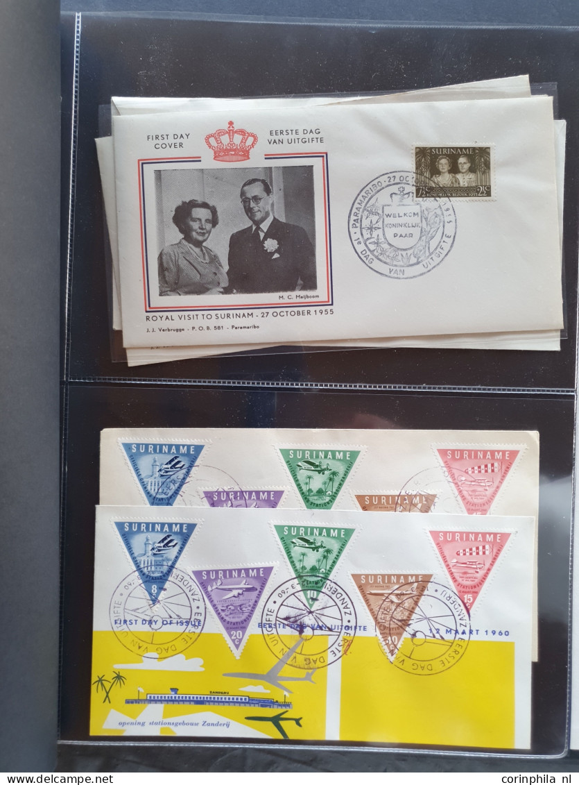 Cover 1941-1961 collectie fdc's met beter materiaal w.b. Nederland Inhuldigingszegels Koningin Juliana 10 en 20 cent op 