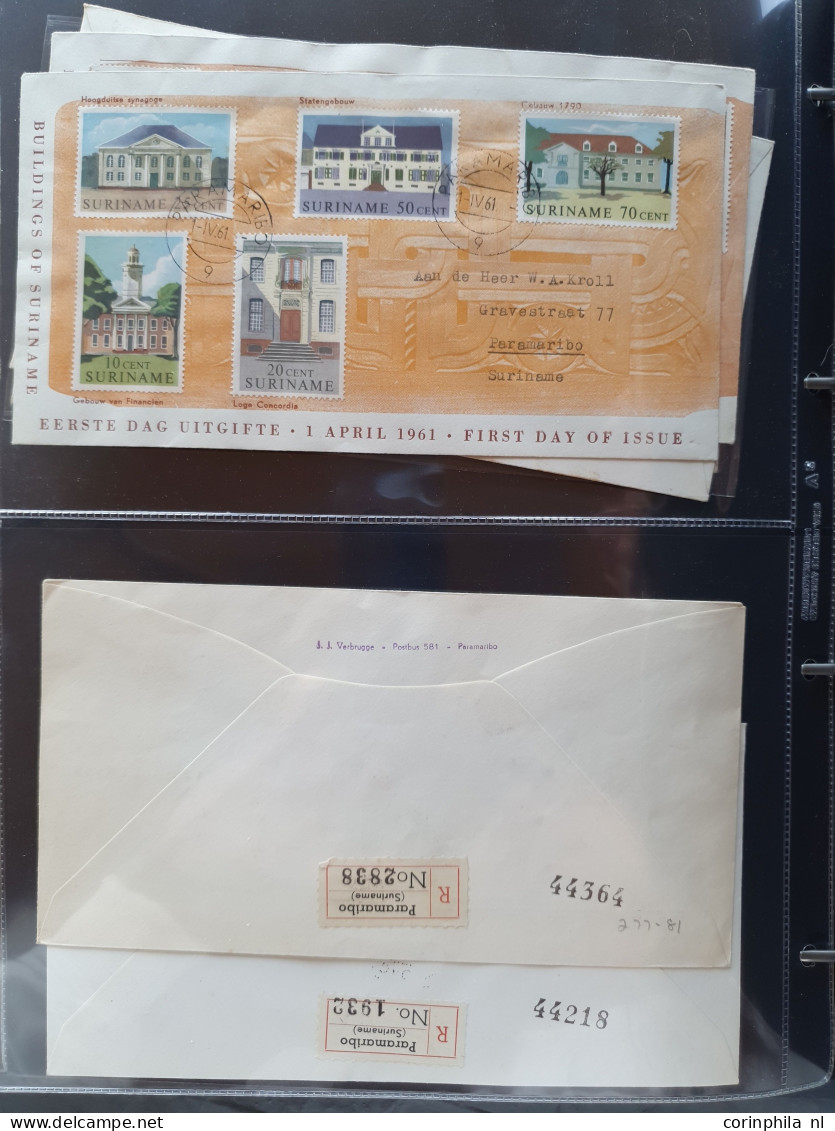 Cover 1941-1961 collectie fdc's met beter materiaal w.b. Nederland Inhuldigingszegels Koningin Juliana 10 en 20 cent op 