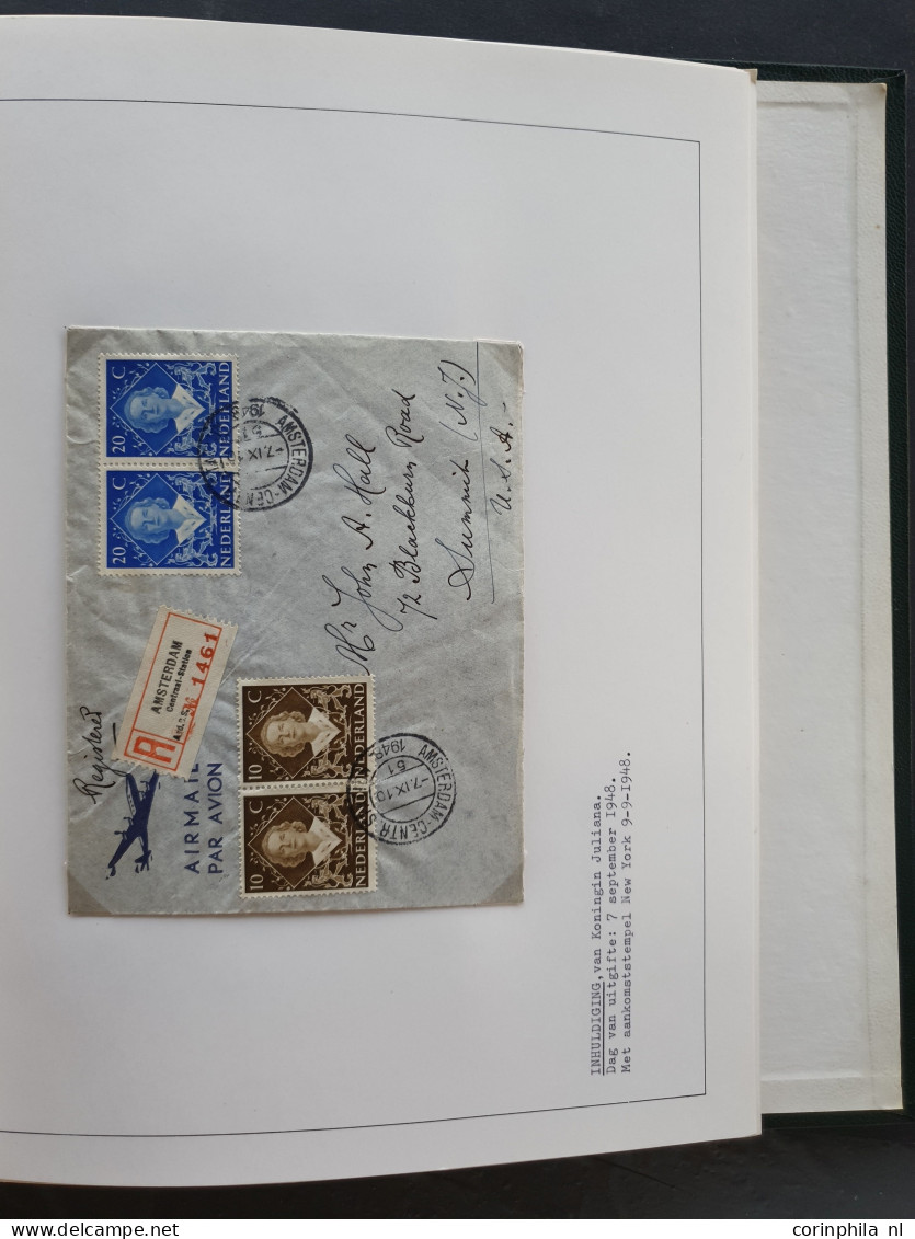 Cover 1948-1949 collectie fdc's met veel betere ex. (veel verschillende uitgevers), vroegst bekende data emissie En Face