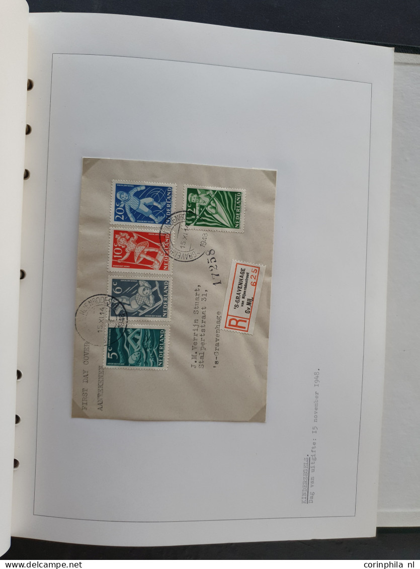 Cover 1948-1949 collectie fdc's met veel betere ex. (veel verschillende uitgevers), vroegst bekende data emissie En Face