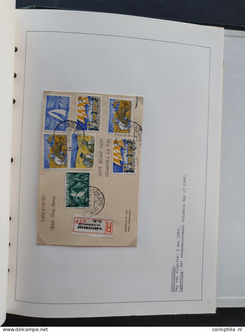 Cover 1948-1949 collectie fdc's met veel betere ex. (veel verschillende uitgevers), vroegst bekende data emissie En Face