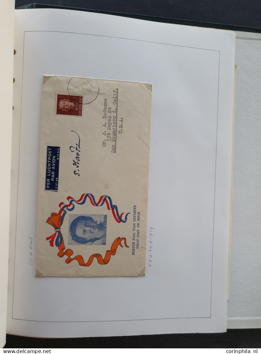 Cover 1948-1949 collectie fdc's met veel betere ex. (veel verschillende uitgevers), vroegst bekende data emissie En Face