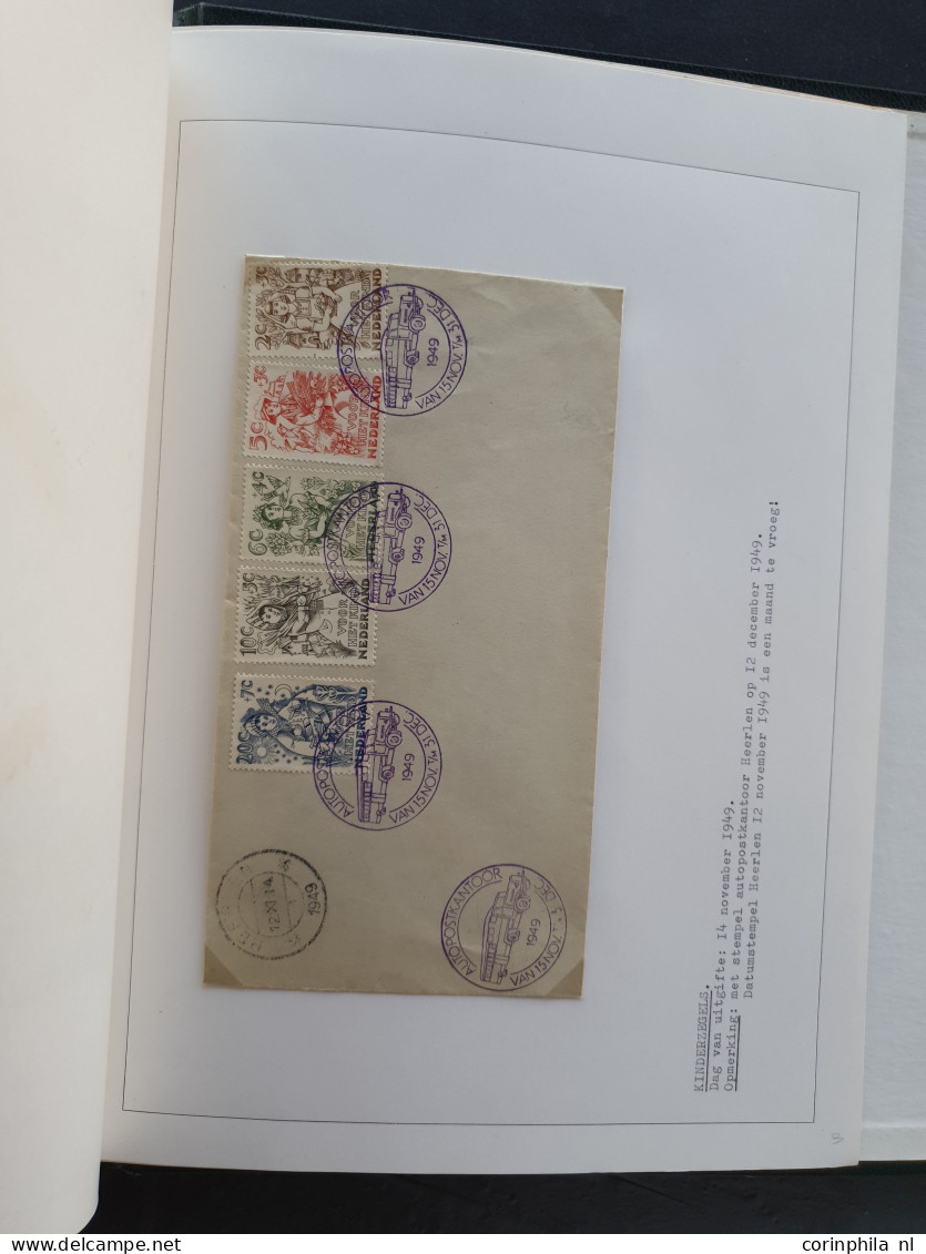 Cover 1948-1949 collectie fdc's met veel betere ex. (veel verschillende uitgevers), vroegst bekende data emissie En Face