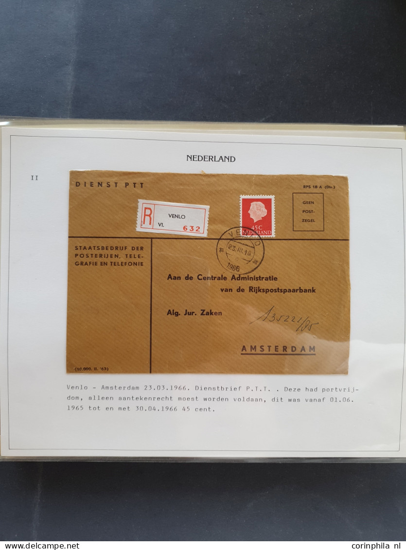 Cover 1953 en later emissie Hartz poststukken collectie w.b. expresse, aangetekend, spoor expresse, pakketkaarten, stort