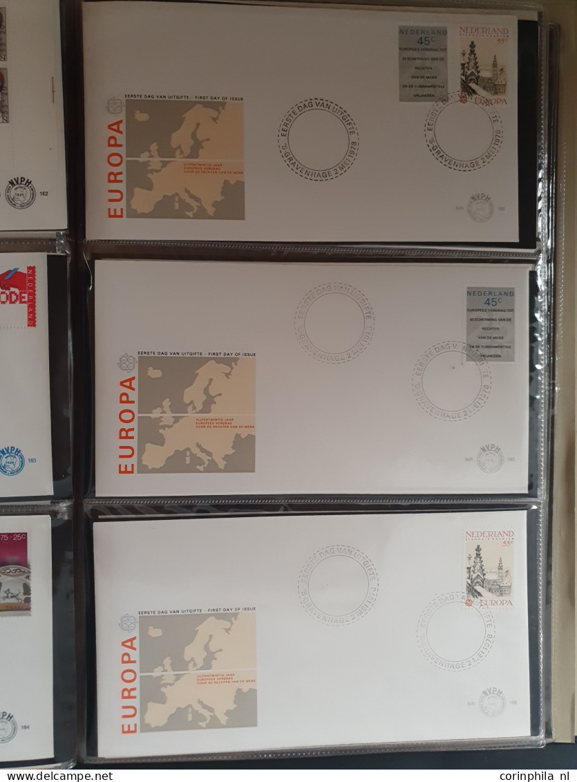 Cover 1958-2012 collectie fdc's tussen E35-E767 (2018) eerst beschreven, later onbeschreven in 6 Davo albums in doos