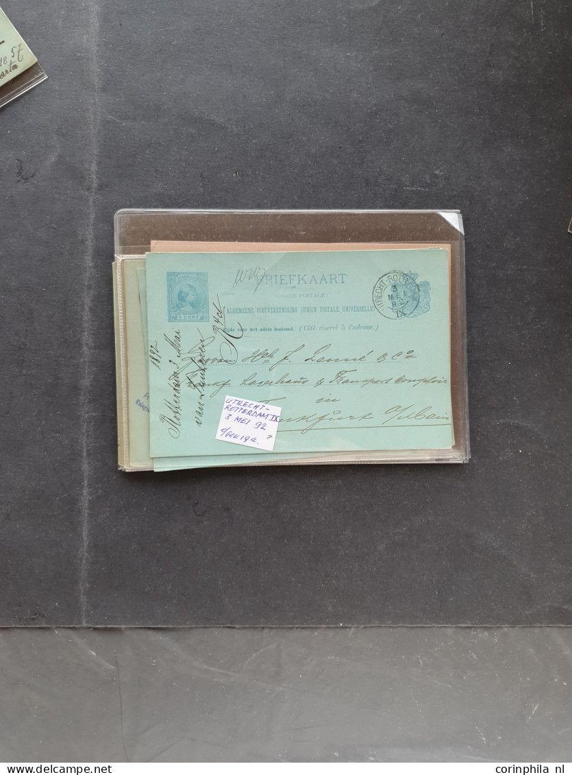 Cover 1870-1900 post(waarde)stukken (ruim 300 ex.) alle met kleinrondstempels w.b. beter in doosje