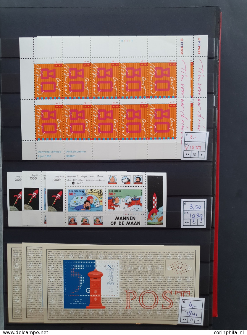 1942-2001, voorraad blokken en velletjes ** in 3 dikke insteekboeken