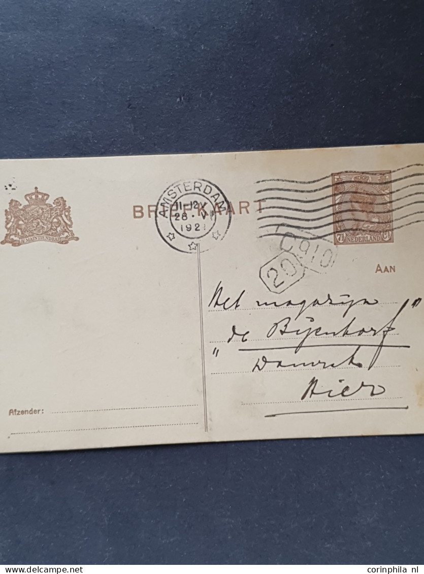 Cover 1920-2000ca. post(waarde)stukken w.b. betere ex., mengfrankeringen, censuur, (Commandant in Zeeland), aangetekend,