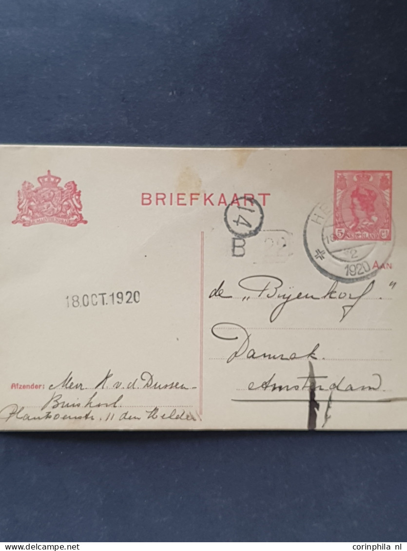 Cover 1920-2000ca. post(waarde)stukken w.b. betere ex., mengfrankeringen, censuur, (Commandant in Zeeland), aangetekend,